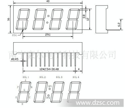 绿色LED数码管 0.47英寸四位显示，专为汽车时钟设计的高性能供应方案